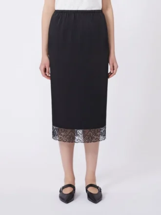 Jupe en satin délavé, noire