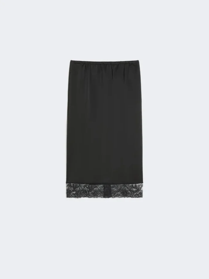 Jupe en satin délavé, noire Jupe en satin délavé, noire