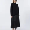 Jupe en tissu enduit, noir