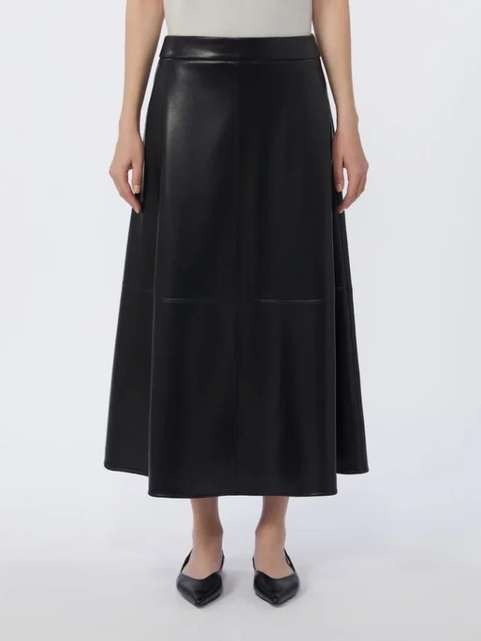 Jupe en tissu enduit, noir