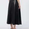 Jupe en tissu enduit, noir