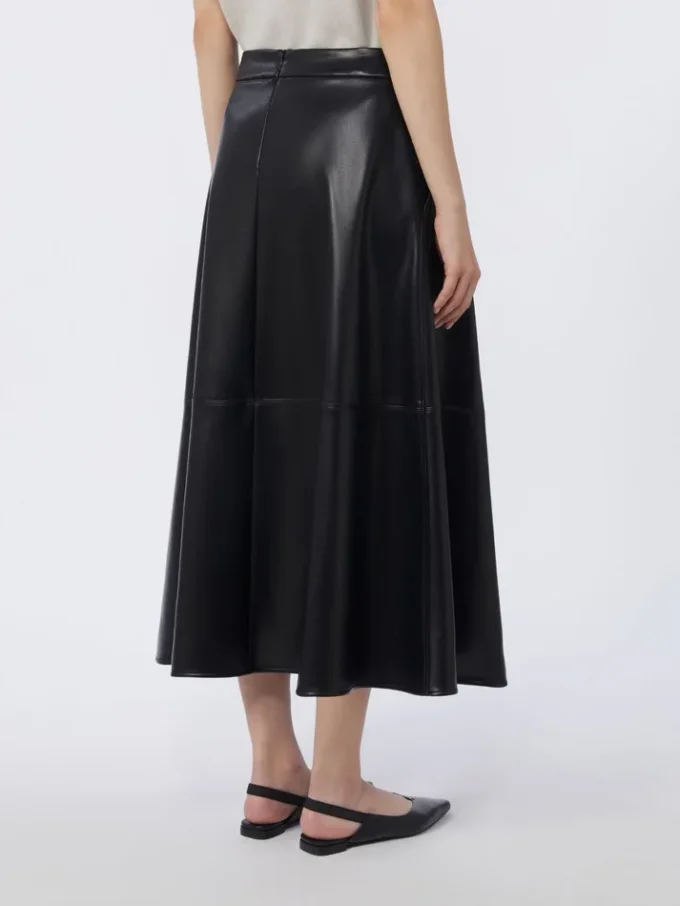 Jupe en tissu enduit, noir