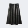 Jupe en tissu enduit, noir
