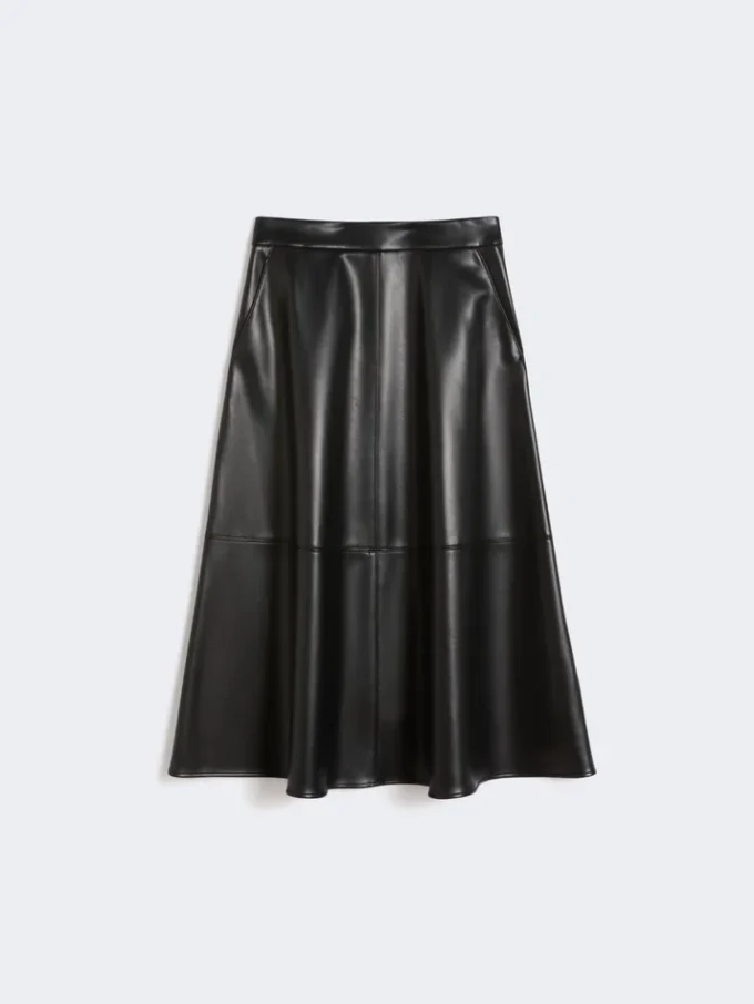 Jupe en tissu enduit, noir