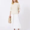 Jupe en toile de coton et lin, blanche Jupe en toile de coton et lin, blanche