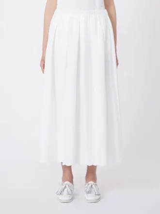 Jupe en toile de coton et lin, blanche