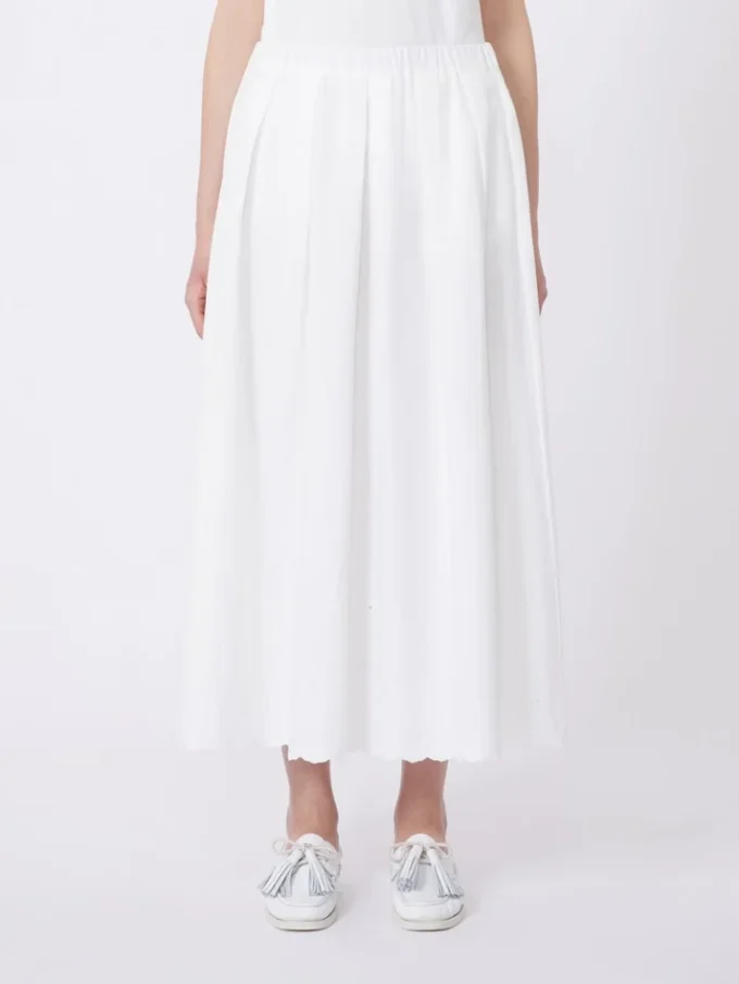Jupe en toile de coton et lin, blanche Jupe en toile de coton et lin, blanche