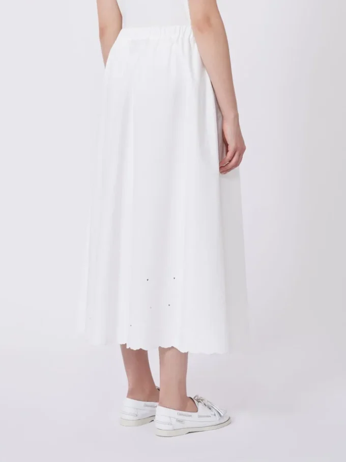 Jupe en toile de coton et lin, blanche Jupe en toile de coton et lin, blanche