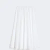 Jupe en toile de coton et lin, blanche Jupe en toile de coton et lin, blanche