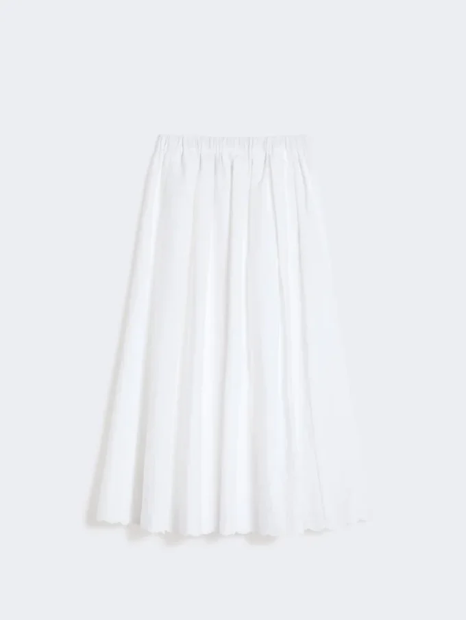 Jupe en toile de coton et lin, blanche Jupe en toile de coton et lin, blanche