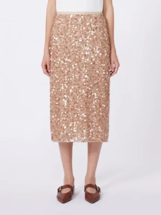 Jupe en tulle et paillettes, couleur nude