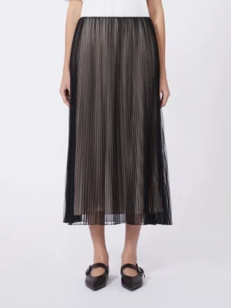 Jupe en tulle plissé, noire