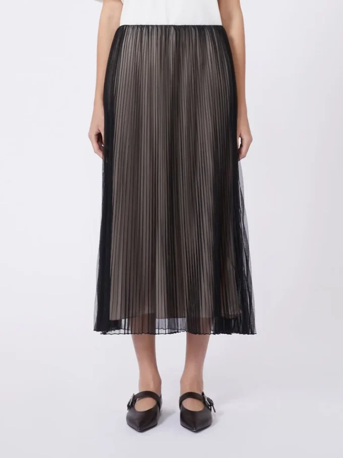 Jupe en tulle plissé, noire Jupe en tulle plissé, noire