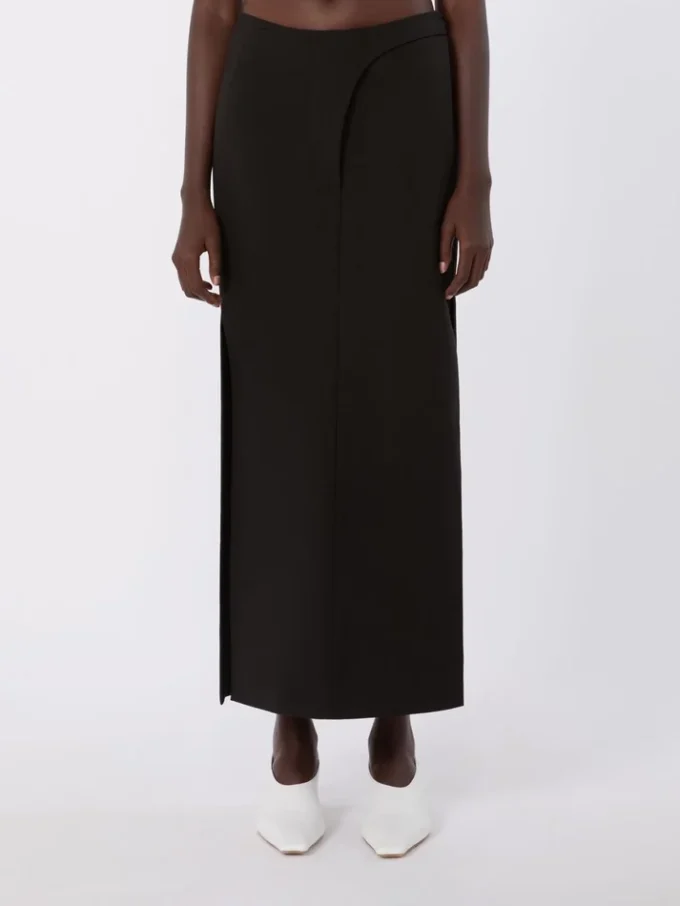 Jupe longue en coton, noire Jupe longue en coton, noire