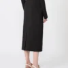 Jupe longue en laine avec ceinture, noire Jupe longue en laine avec ceinture, noire