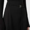 Jupe longue en laine avec ceinture, noire Jupe longue en laine avec ceinture, noire