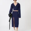 Jupe longue en laine Double Face, bleu outremer Jupe longue en laine Double Face, bleu outremer