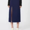 Jupe longue en laine Double Face, bleu outremer Jupe longue en laine Double Face, bleu outremer