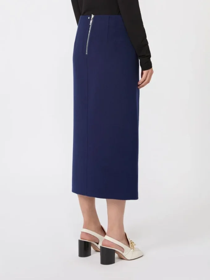 Jupe longue en laine Double Face, bleu outremer Jupe longue en laine Double Face, bleu outremer