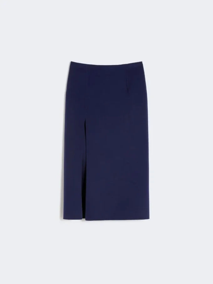Jupe longue en laine Double Face, bleu outremer Jupe longue en laine Double Face, bleu outremer