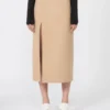 Jupe longue en laine Double Face, couleur caramel Jupe longue en laine Double Face, couleur caramel