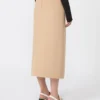 Jupe longue en laine Double Face, couleur caramel Jupe longue en laine Double Face, couleur caramel