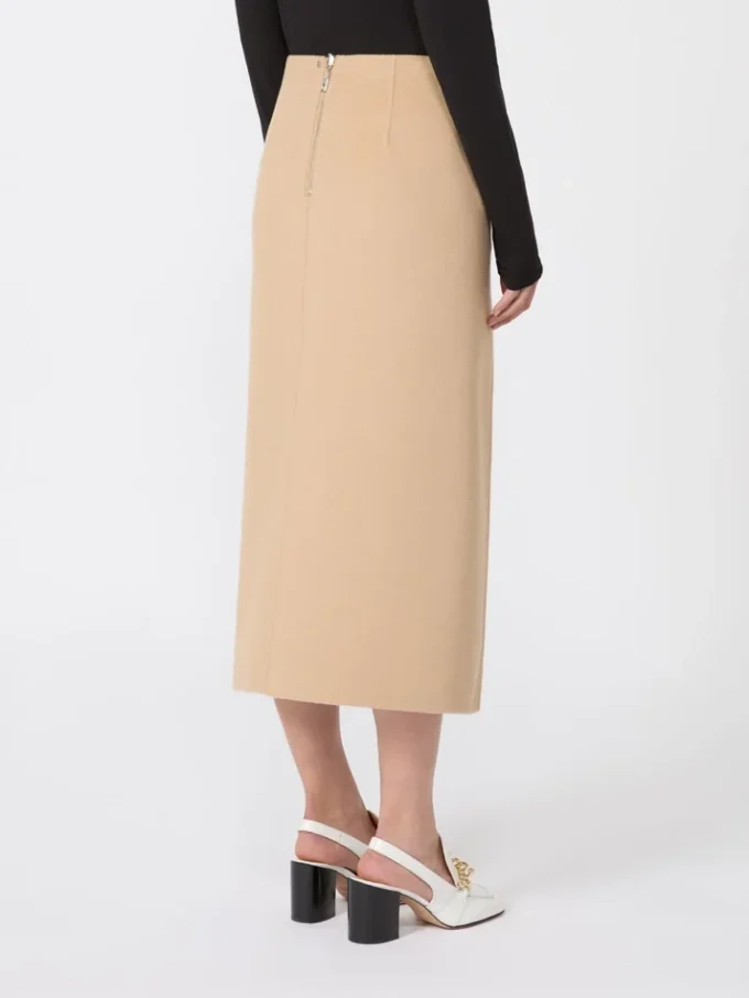 Jupe longue en laine Double Face, couleur caramel Jupe longue en laine Double Face, couleur caramel