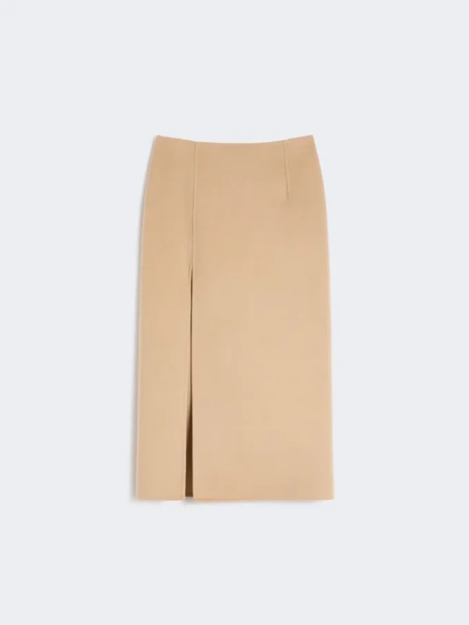 Jupe longue en laine Double Face, couleur caramel Jupe longue en laine Double Face, couleur caramel