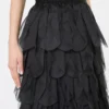 Jupe longue à pétales en organza de soie, noir Jupe longue à pétales en organza de soie, noir