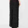 Jupe midi en jacquard de soie, noire Jupe midi en jacquard de soie, noire