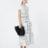 Jupe midi en popeline de coton, blanche Jupe midi en popeline de coton, blanche