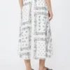Jupe midi en popeline de coton, blanche Jupe midi en popeline de coton, blanche