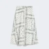 Jupe midi en popeline de coton, blanche Jupe midi en popeline de coton, blanche