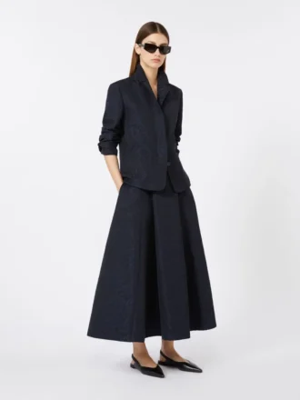 Jupe plissée en jacquard, bleu nuit Jupe plissée en jacquard, bleu nuit