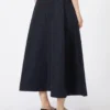 Jupe plissée en jacquard, bleu nuit Jupe plissée en jacquard, bleu nuit