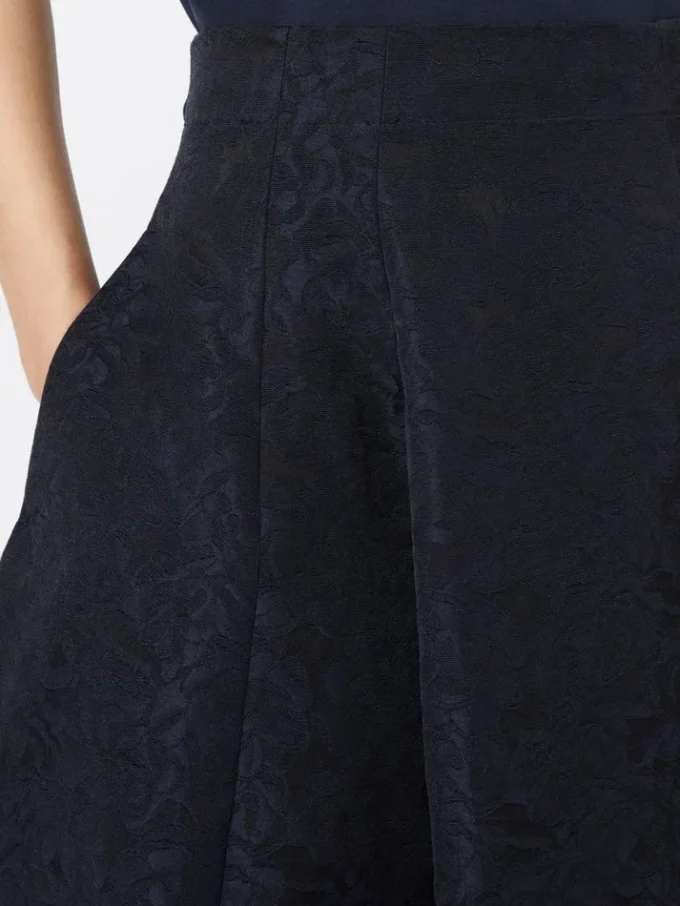 Jupe plissée en jacquard, bleu nuit Jupe plissée en jacquard, bleu nuit