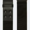 Large ceinture élastique en sangle et cuir, noire Large ceinture élastique en sangle et cuir, noire