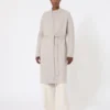 Long cardigan en alpaga et laine, couleur sable Long cardigan en alpaga et laine, couleur sable