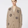 Long cardigan en laine et cachemire, couleur sable Long cardigan en laine et cachemire, couleur sable