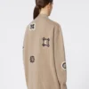 Long cardigan en laine et cachemire, couleur sable Long cardigan en laine et cachemire, couleur sable