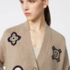 Long cardigan en laine et cachemire, couleur sable Long cardigan en laine et cachemire, couleur sable