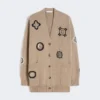 Long cardigan en laine et cachemire, couleur sable Long cardigan en laine et cachemire, couleur sable