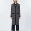 Long cardigan en laine jacquard, bleu outremer Long cardigan en laine jacquard, bleu outremer