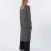 Long cardigan en laine jacquard, bleu outremer Long cardigan en laine jacquard, bleu outremer