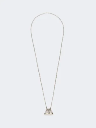 Long collier avec grand pendentif en forme de sac Pasticcino, argent