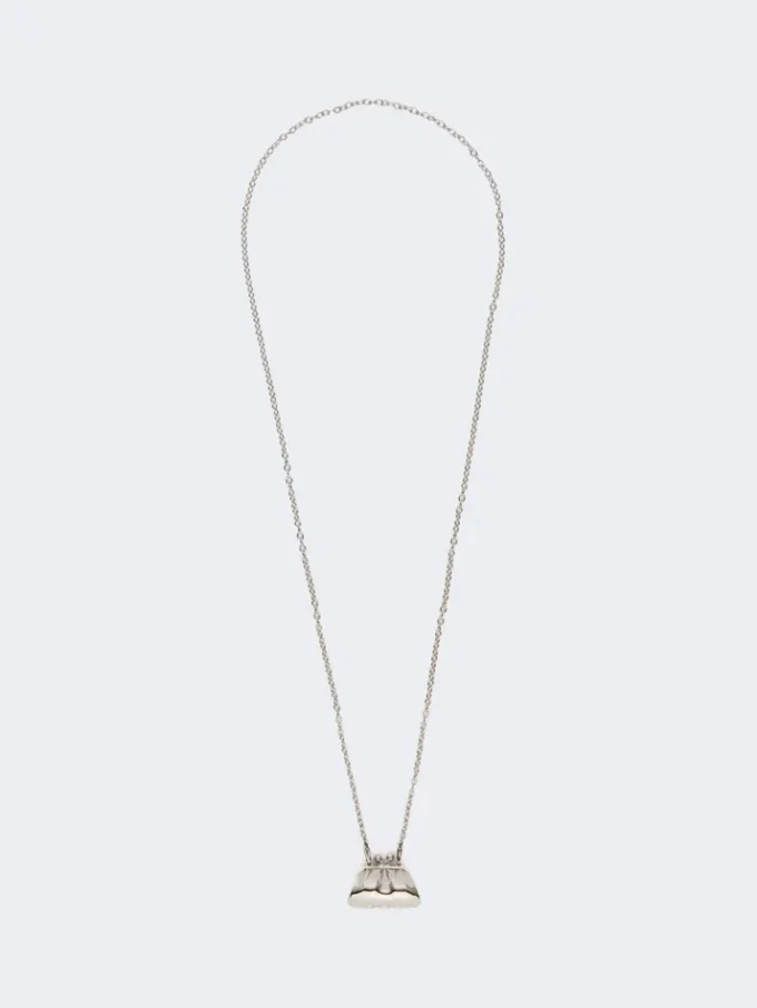 Long collier avec grand pendentif en forme de sac Pasticcino, argent Long collier avec grand pendentif en forme de sac Pasticcino, argent