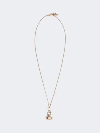 Long collier avec pendentif en forme de sceau, doré