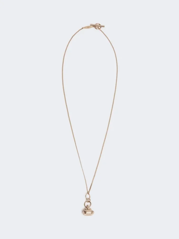 Long collier avec pendentif en forme de sceau, doré Long collier avec pendentif en forme de sceau, doré