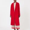 Long manteau en laine, cachemire et soie, rouge Long manteau en laine, cachemire et soie, rouge