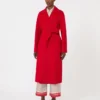 Long manteau en laine, cachemire et soie, rouge Long manteau en laine, cachemire et soie, rouge